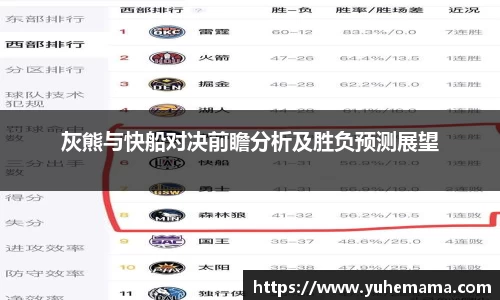 灰熊与快船对决前瞻分析及胜负预测展望