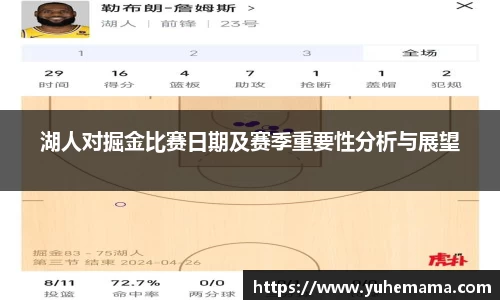 湖人对掘金比赛日期及赛季重要性分析与展望